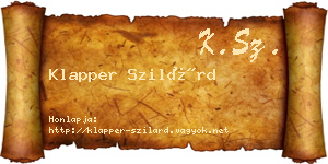 Klapper Szilárd névjegykártya