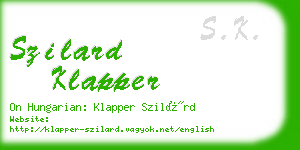 szilard klapper business card
